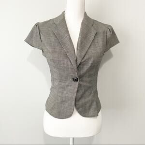 Wet seal plaid cap sleeve crop jacket medium Y2K 2000s short sleeve